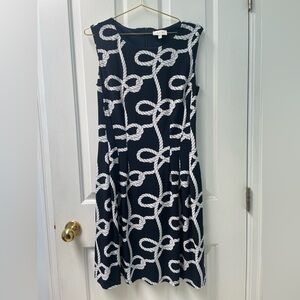 🌸6 Laura Navy and White Rope Pattern Midi Dress🌸 3/$25🌸